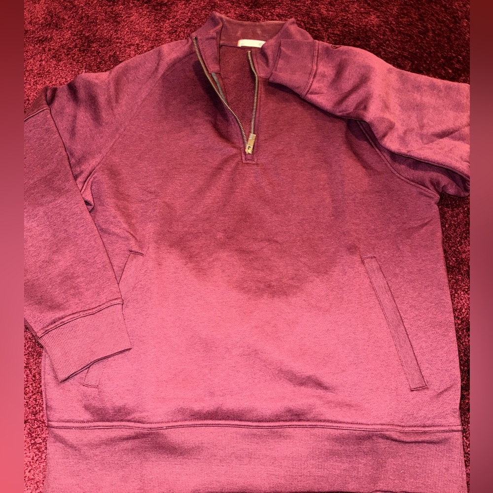Tasc Burgundy Legacy Heavyweight Fleece 1/4 Zip sweatshirt pullover top